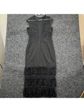 chinese dress ladies Bebe Women's Tiered Lace Midi Dress